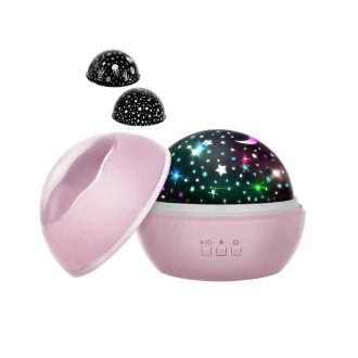 Bērnu nakts lampa (projektors) Dream Rotating Pink
