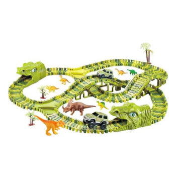 Rotaļu auto trase ar dinozauriem