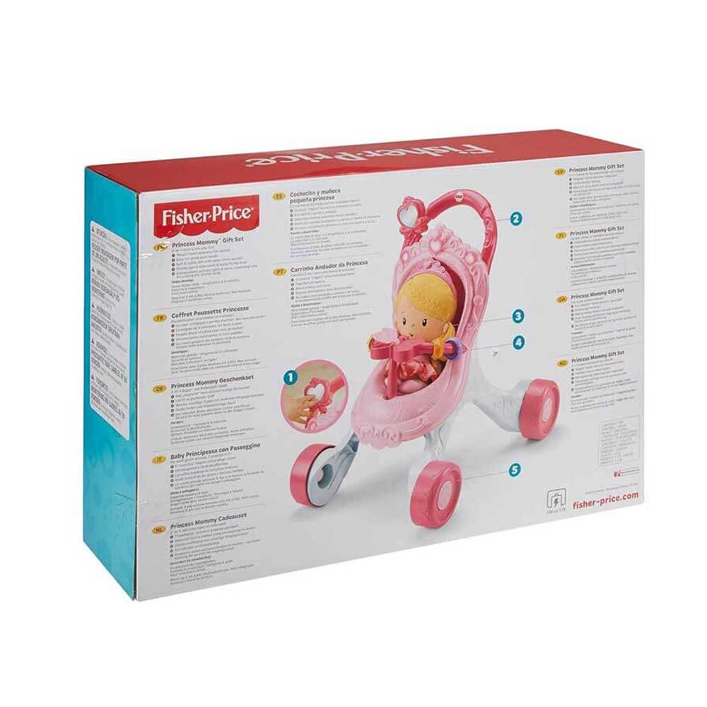 Bērnu stumjamā rotaļlieta ar rotaļu ratiem un lelli