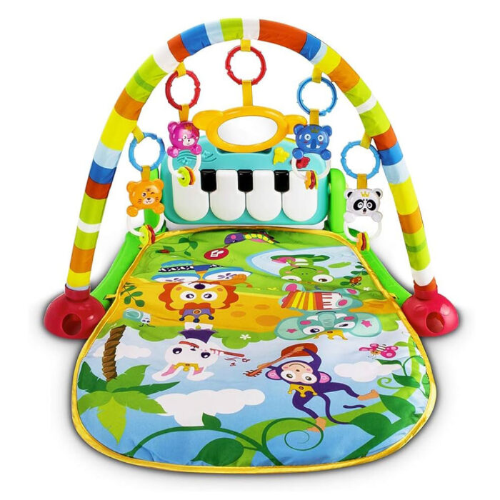 Bernu mazuļu attīstošais paklājiņš rotaļu centrs mazuļiem paklājs ar klavierēm rotaļas ar pēdām