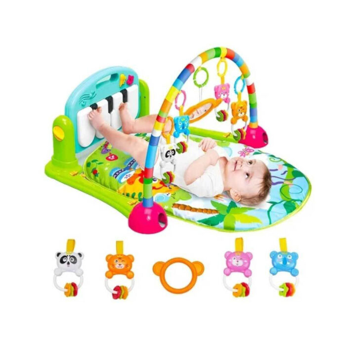 Bernu mazuļu attīstošais paklājiņš rotaļu centrs mazuļiem paklājs ar klavierēm rotaļas ar pēdām