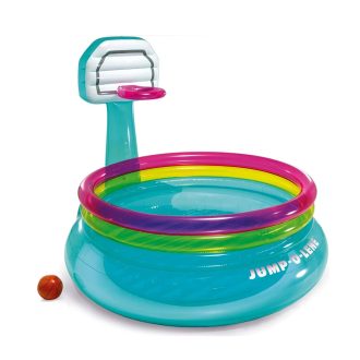 Intex bērnu batuts piepūšams baseins batuts ar basketbola grozu