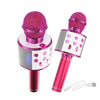 Детский розовый караоке микрофон