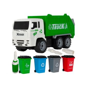 Rotaļu atkritumu mašīna ar atkritumu konteineriem