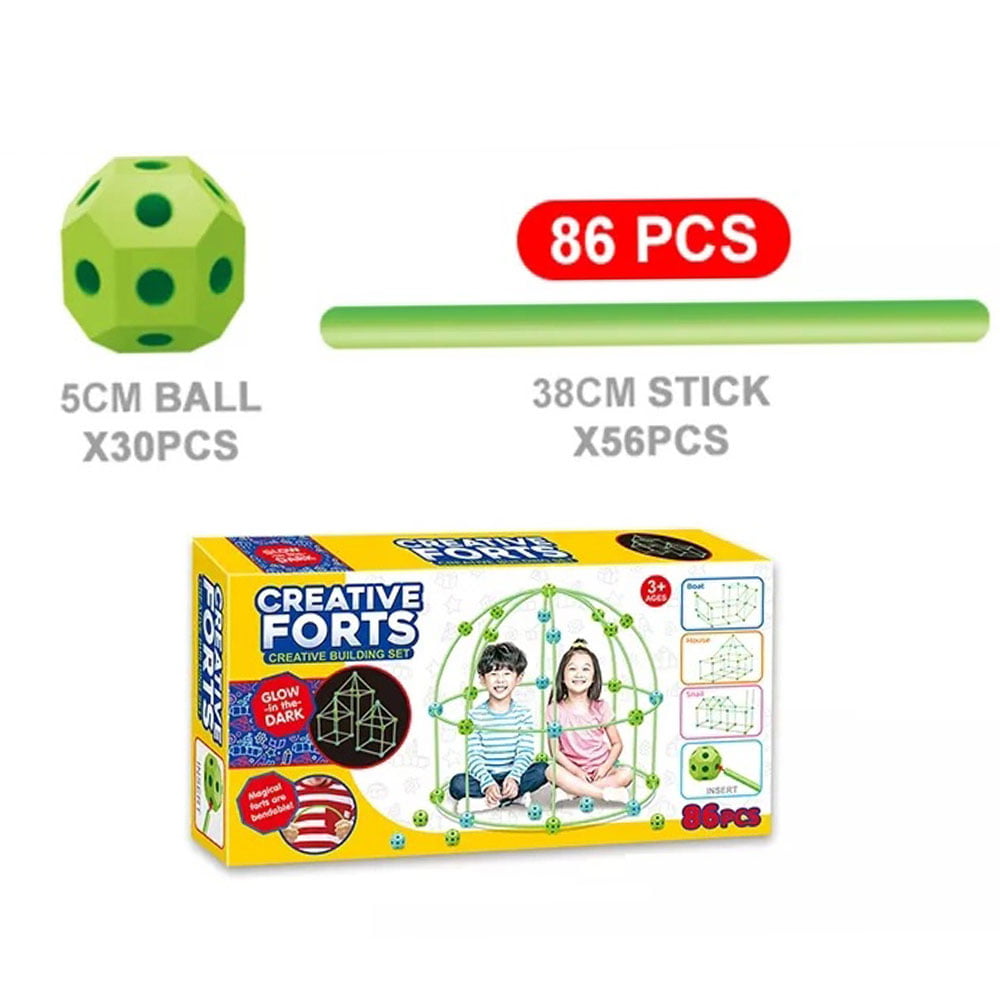 Конструктор соломки светящиеся в темноте Creative Forts House 86 Pcs