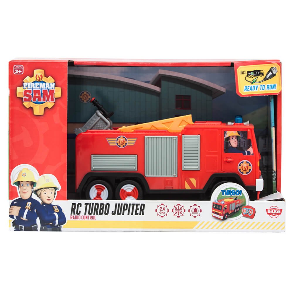 Radiovadāma ugunsdzēsēju mašīna, ugunsdzēsējs Sems Dickie Fireman Sam RC Turbo Jupiter