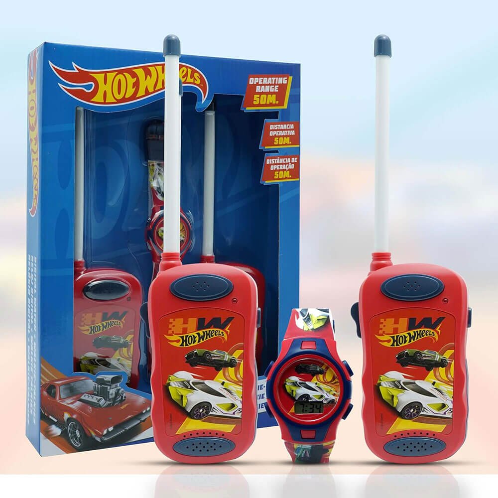 Bērnu rācijas un rokas pulkstenis Hot Wheels 50m
