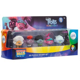 Trolls figūriņu komplekts World Tour 3D Puzzle Eraser Set