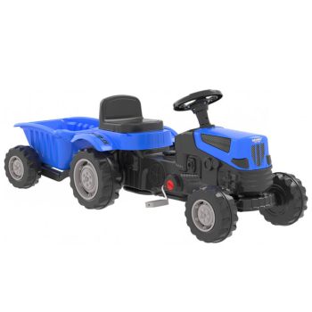Синий трактор на педалях Pilsan с прицепом