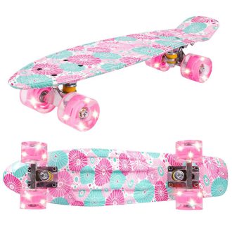 Bērnu skrituļdēlis Penny Board Led Mārpuķītes