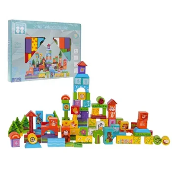 Bērnu koka klucīšu komplekts Cute Animals