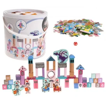 Bērnu koka klucīšu komplekts Knights Castle