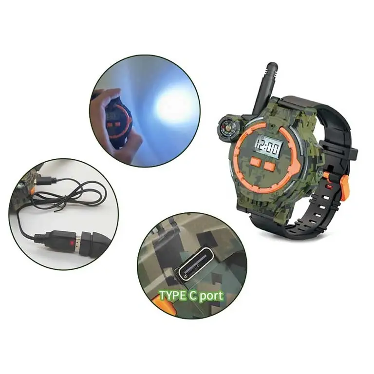 Bērnu rācijas, pulkstenis ar kompasu Walkie Talkie 200 m