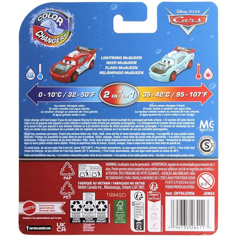 Disney And Pixar CARS Color Changers Lightning McQueen GNY94 JDB56