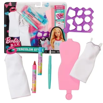 Barbie D.I.Y. Watercolor Style Pink And Blue Mattel DWK52 Bārbijas drēbes