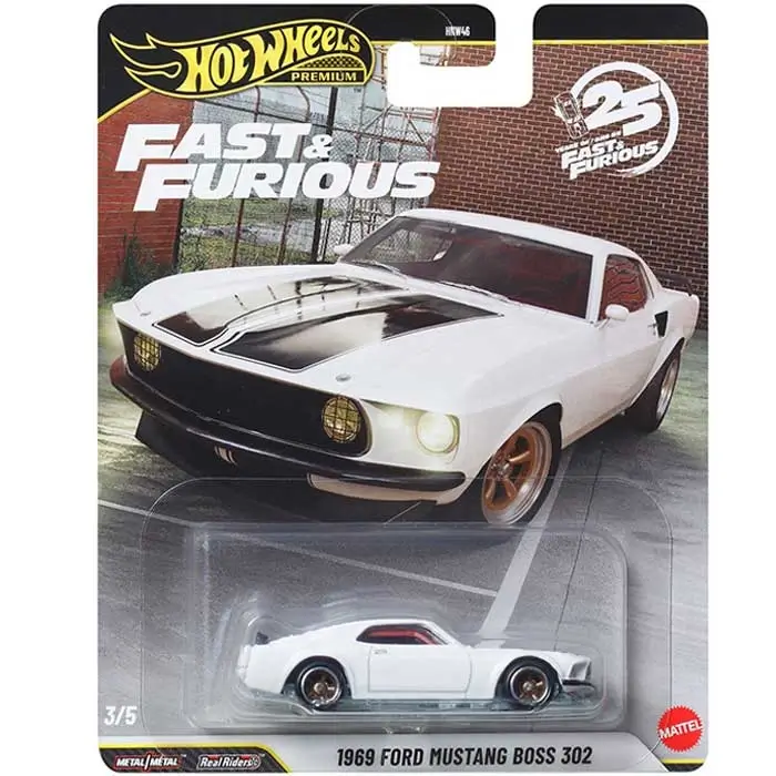 Hot Wheels Premium 25 Years of Fast and Furious Ford Mustang Boss 302 automašīnas modelis Mattel HNW46