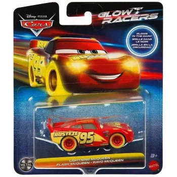 Disney Pixar Cars Glow Racers Die Cast automašīnas modelis Lightning McQueen Mattel HPG76 HPG77