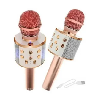 Bērnu mikrofons karaoke Rose Gold Bluetooth WS-858