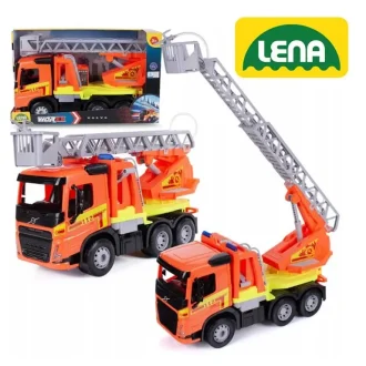Sarkana LENA 04625 Worxx rotaļu ugunsdzēsēju mašīna Volvo FMX