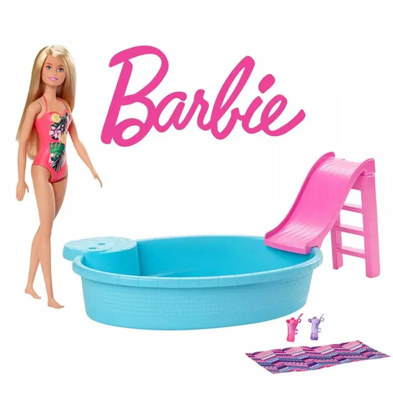 Bārbijas peldbaseins un lelle Barbie GHL91