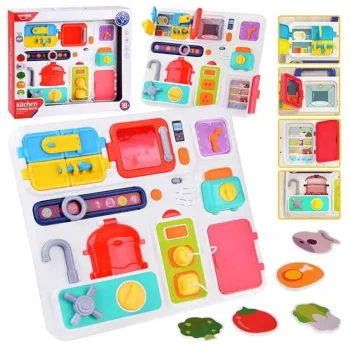 Aktivitātes dēlis Busy Board rotaļu virtuve Huanger Kitchen training board