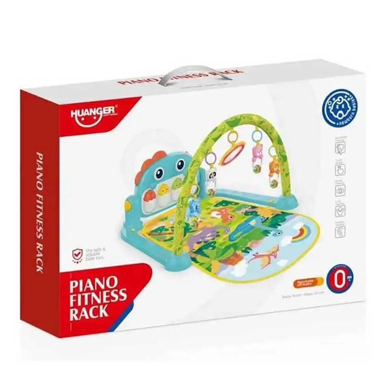 Bērnu, mazuļu muzikālais paklājiņš klavieres Piano Fitness Dino Huanger HE0643