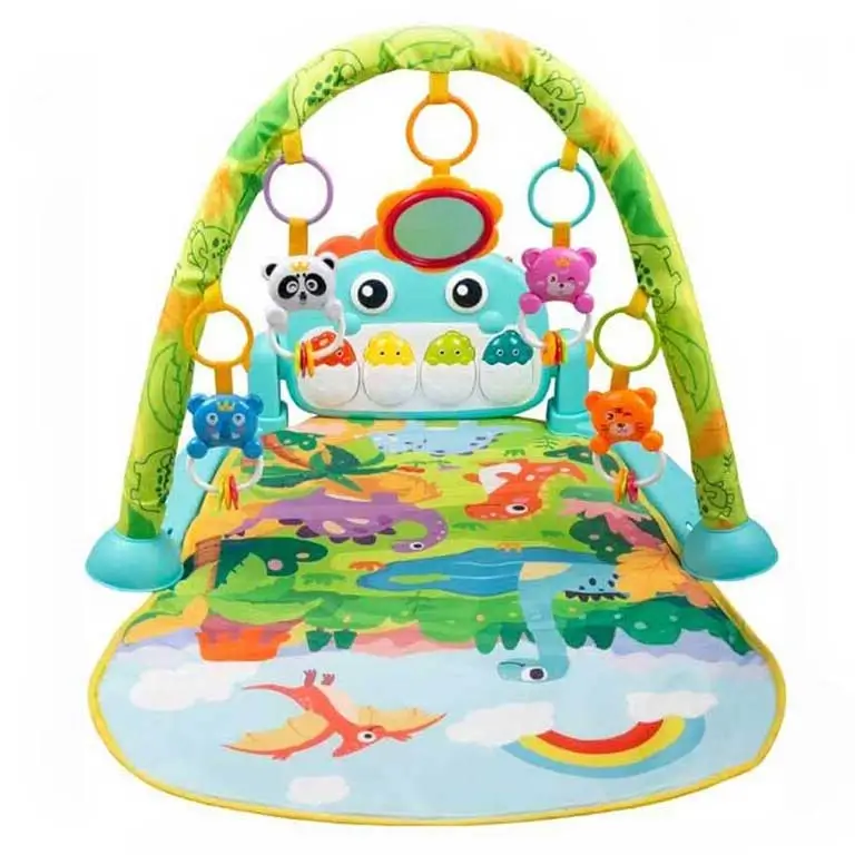 Bērnu, mazuļu muzikālais paklājiņš klavieres Piano Fitness Dino Huanger HE0643