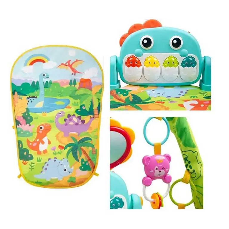 Bērnu, mazuļu muzikālais paklājiņš klavieres Piano Fitness Dino Huanger HE0643