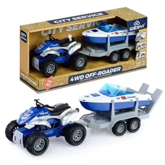 Rotaļu kvadricikls ar laivu 4WD Off-Roader 1/16