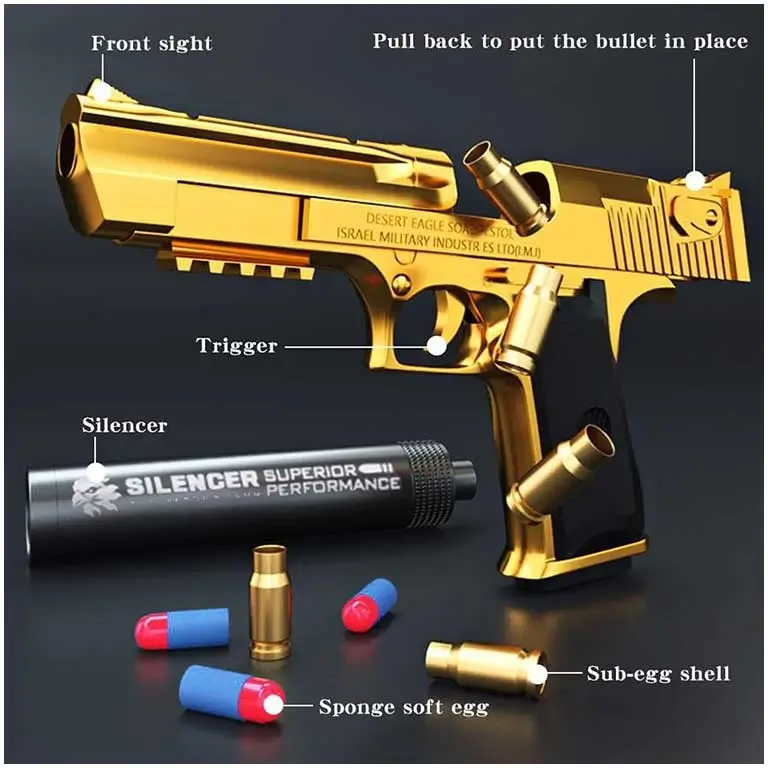 Rotaļu pistole Desert Eagle Gold