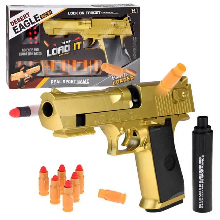 Rotaļu pistole Desert Eagle Gold oriģinālā iepakojumā