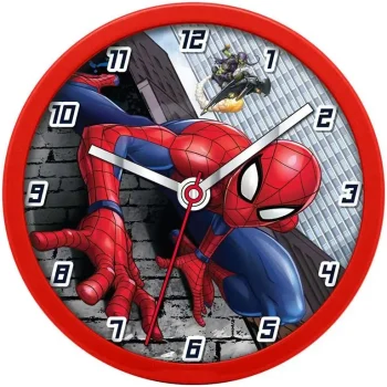 Apaļš bērnu sienas pulkstenis Spider-Man ar košu dizainu
