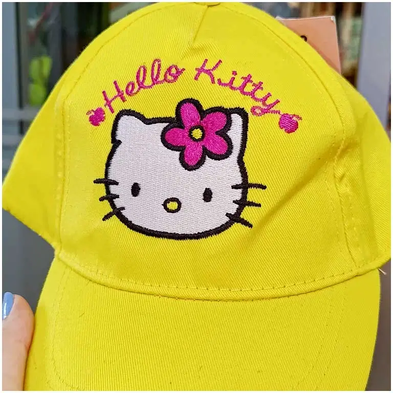 Hello Kitty Yellow bērnu vasaras cepure 52 cm, nagcepure beisbolene