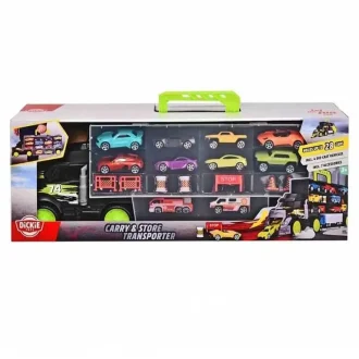 Rotaļu treileris (koferis) un 4 mašīnas “Carry And Store Transporter” 2in1 Dickie Toys 203747008