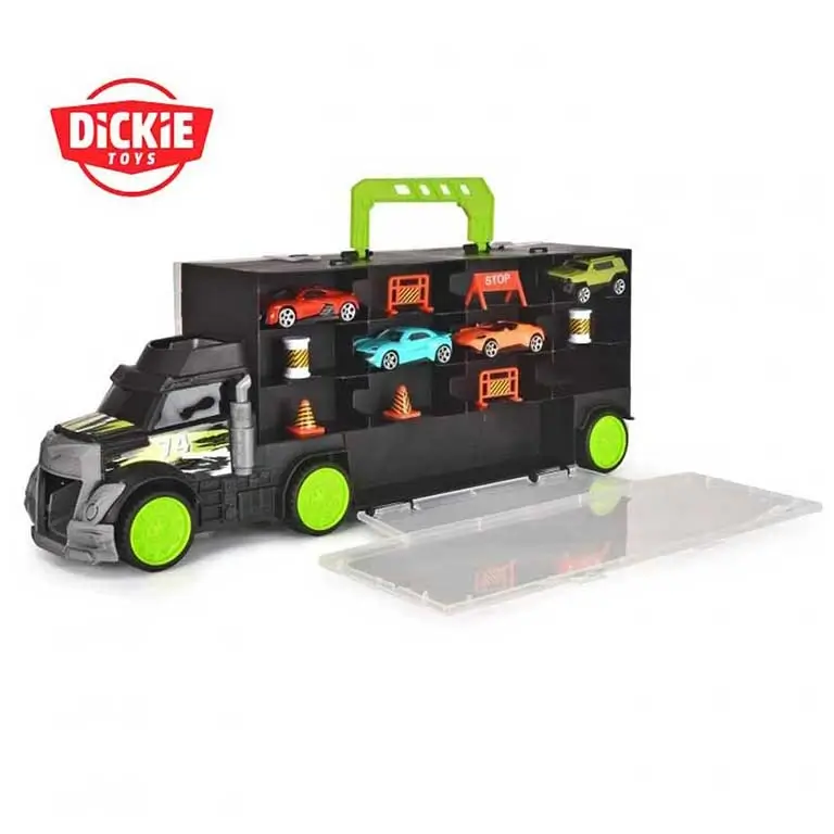 Rotaļu treileris (koferis) un 4 mašīnas “Carry And Store Transporter” 2in1 Dickie Toys 203747008
