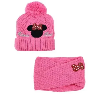 Minnie Pink bērnu ziemas cepure ar šalli 52 cm