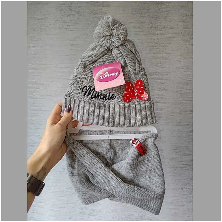 Minnie Gray ziemas cepure ar šalli 54 cm