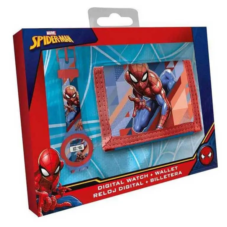 Spider-Man naudas maciņš un bērnu rokas pulkstenis