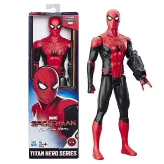Rotaļlieta Zirnekļcilvēks bērniem – Hasbro Marvel Spider-Man Titan Hero Series 30cm kustīgā figūra, preces kods E5766. Klasiskais sarkani zilais Spider-Man rotaļu varonis saderīgs ar Power FX piederumiem e-veikala katalogam.