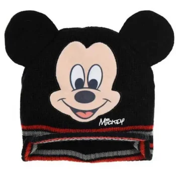 Mickey Mouse Black bērnu ziemas cepure ar ausīm 48 cm
