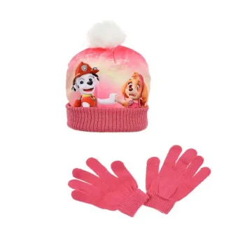 Skye Marshall Paw Patrol Pink bērnu cepure ar cimdiem