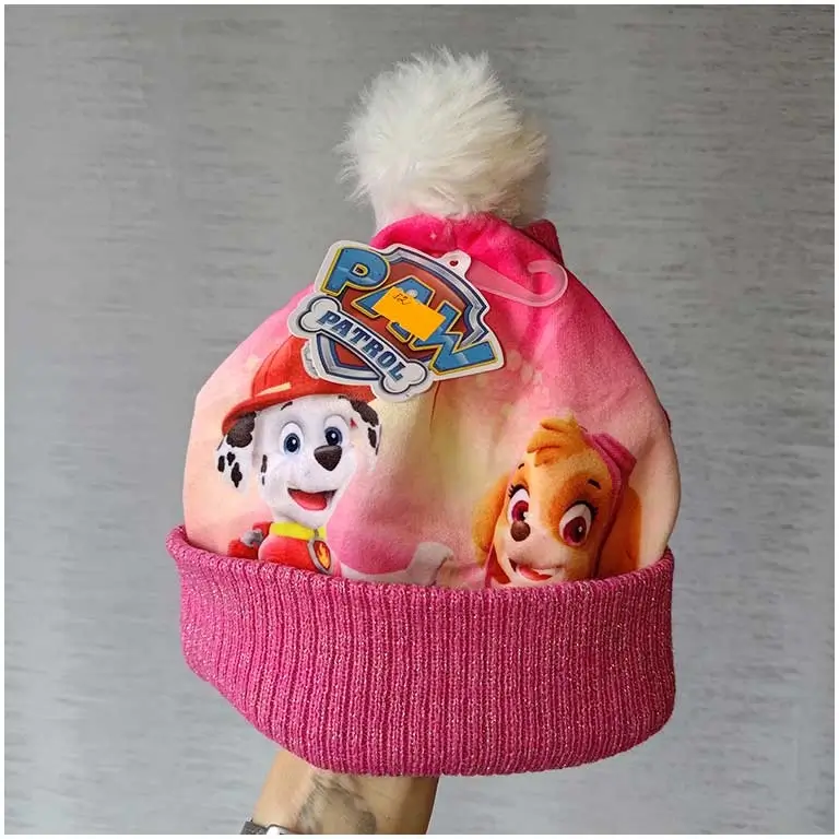 Skye Marshall Paw Patrol Pink bērnu cepure ar cimdiem