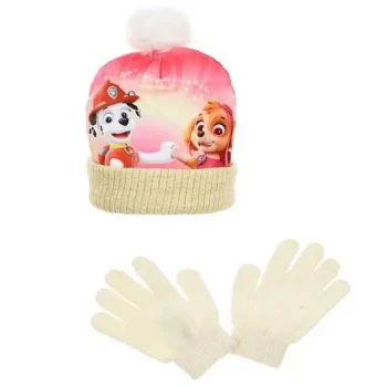 Skye Marshall Paw Patrol White bērnu cepure ar cimdiem