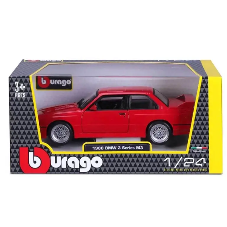 BMW M3 E30 1988 Red auto modelis 1:24 Bburago 21100