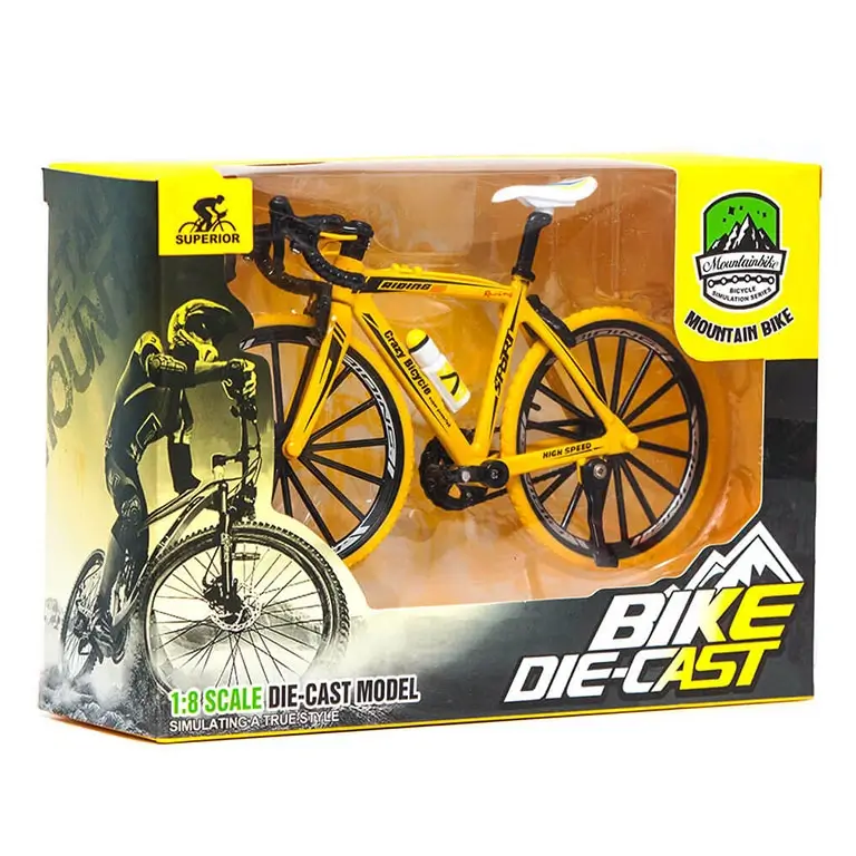 Sporta velosipēda metāla modelis 1/8 DIE-CAST Yellow Sport Bike Model