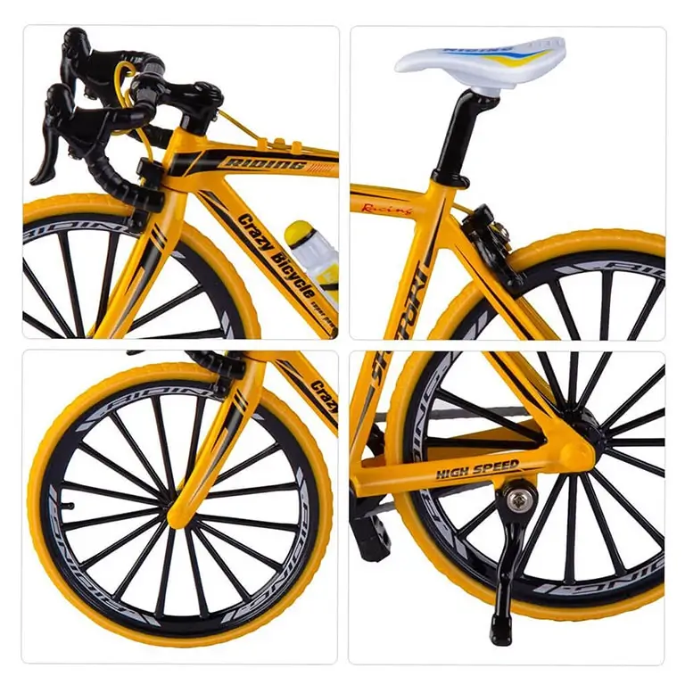Sporta velosipēda metāla modelis 1/8 DIE-CAST Yellow Sport Bike Model