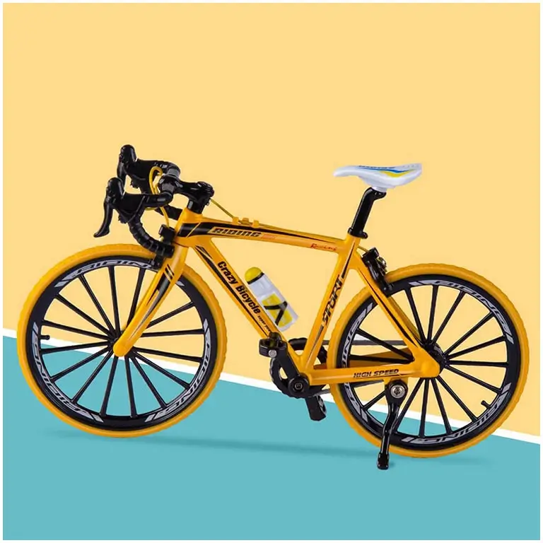 Sporta velosipēda metāla modelis 1/8 DIE-CAST Yellow Sport Bike Model