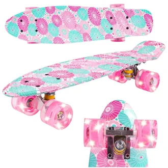 Bērnu skrituļdēlis Penny Board Led Mārpuķītes