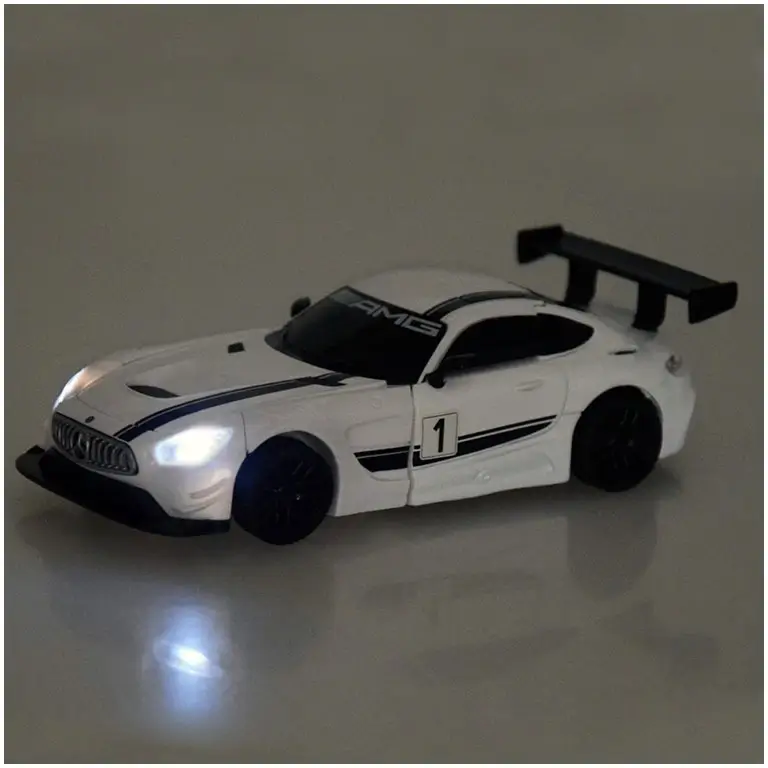 Mercedes-Benz GT3 AMG White RS Transformable Rastar 553328 mašīna transformeris robots