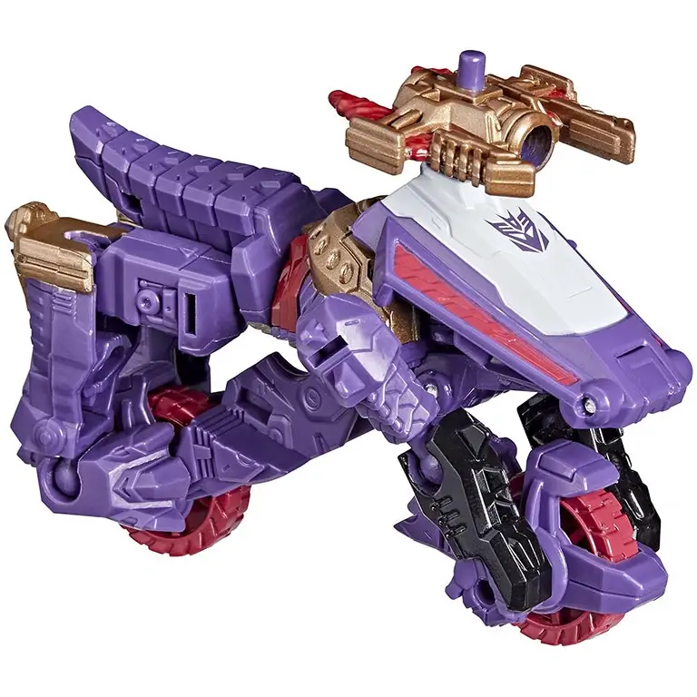 Transformers Core Iguanus robots, kas transformēts par futuristisku rotaļu motociklu